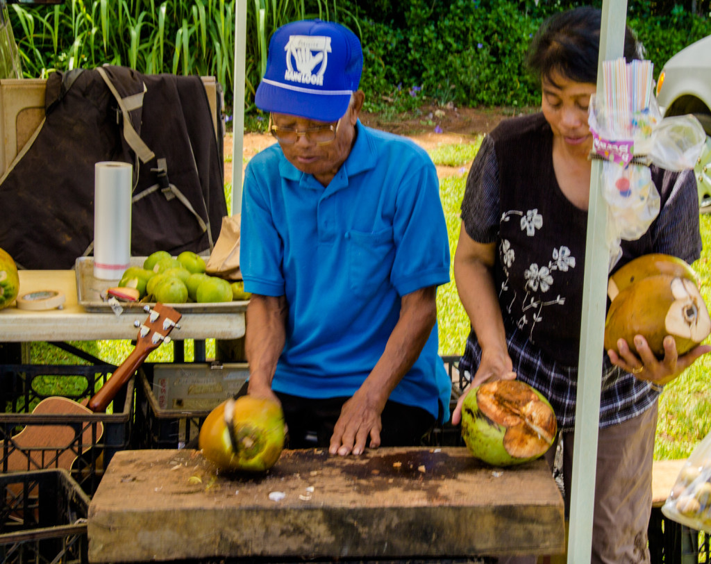 farmers market coconut chop