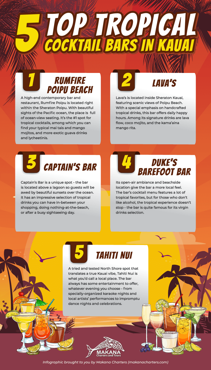 Top 5 Tropical Cocktail Bars in Kauai [Infographic]